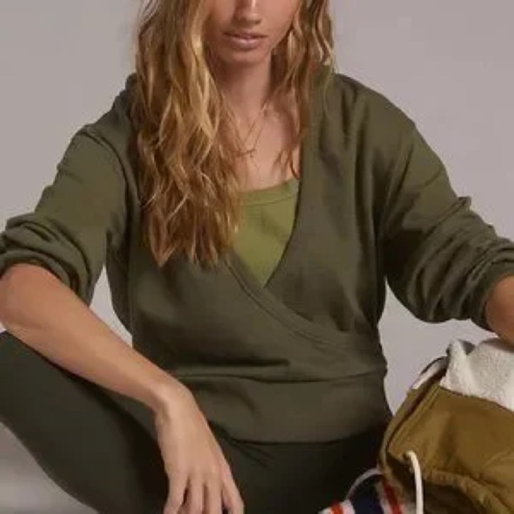 Anthropologie Porridge Layered Cut Out Hoodie with attached ribbed Tank Top S